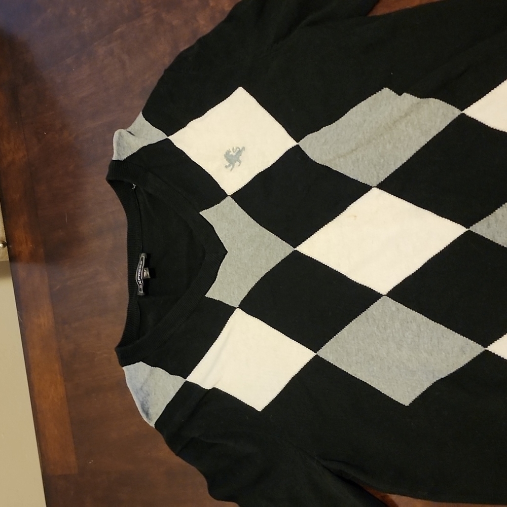 100% Cotton Argyle Sweater Barely Worn